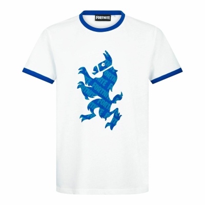 FORTNITE T-Shirt Battle Bus Bianca Per Bambini - Maglia Ufficiale In Cotone, Maniche Lunghe, Taglie 10-16 Anni, Unisex
