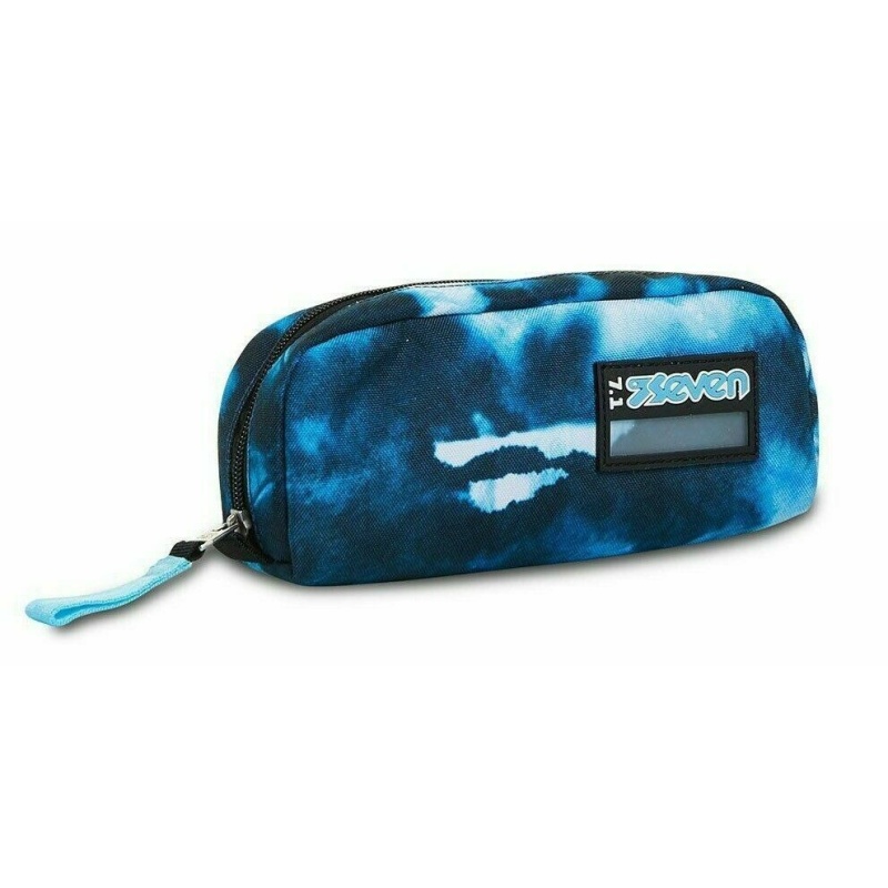 Portapenne Da Scrivania SEVEN UPBEAT – Organizer In Poliestere Blu, 22x8,5x5 Cm, Con Logo In Gomma