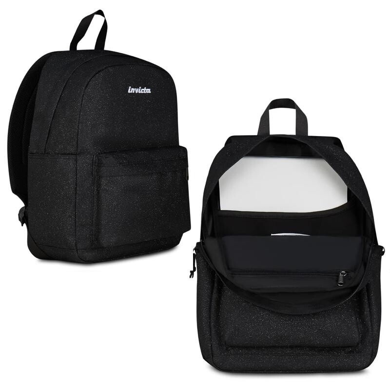 Zaino Scuola Invicta Carlson Rosa Scintillante – 24L, Mono Scomparto Con Tasca PC 14'' E Porta Borraccia – Per Medie E Superiori