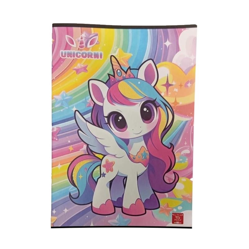 Quaderno Maxi Bambini Unicorno Conf. da 5 Pezzi Pigna A4 100 Rigatura 10 MM - immagine 3