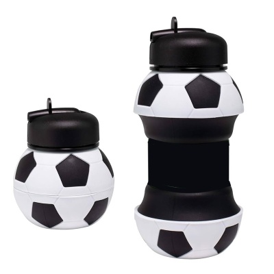 BORRACCIA FLEXY TOP ALLUNGABILE 550ML IN SILICONE PALLONE DA CALCIO BIANCO NERO