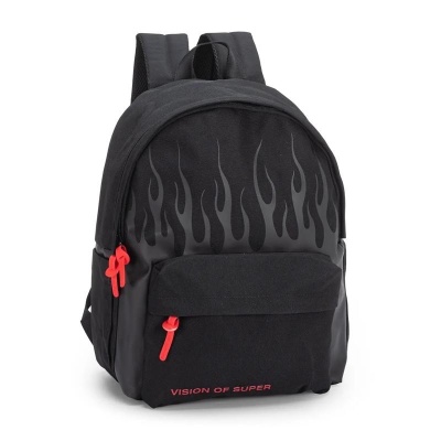 Zaino Americano Scuola Vos  Vision of Super Flame Nero Rosso