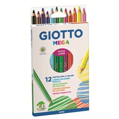 GIOTTO MEGA ASTUCCIO 12 PASTELLI MINA 5,5 mm