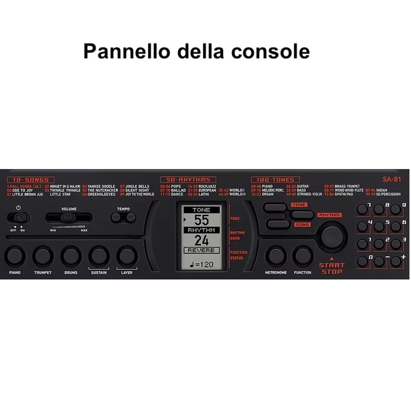 Casio SA-81 tastiera Musicale 44 tasti nera - immagine 3