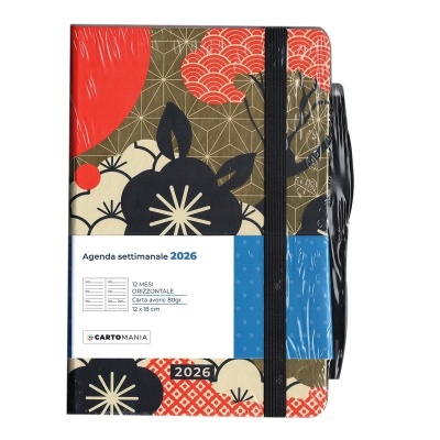 AGENDA SETTIMANALE 12X18 CON PENNA CARTOMANIA SEVEN FIORI 2026