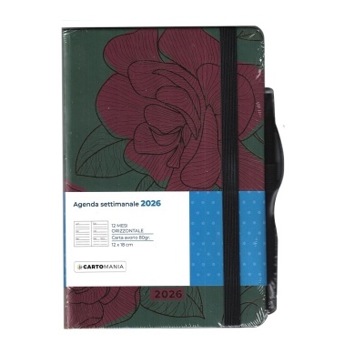 AGENDA SETTIMANALE 12X18 CON PENNA CARTOMANIA SEVEN  2026 ORO