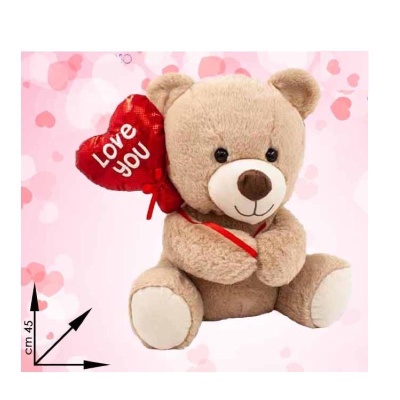 ORSETTO PELUCHE CON PALLONCINO I LOVE YOU CM 45