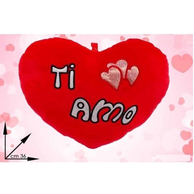 CUSCINO CUORE ROSSO TI AMO 36 CM