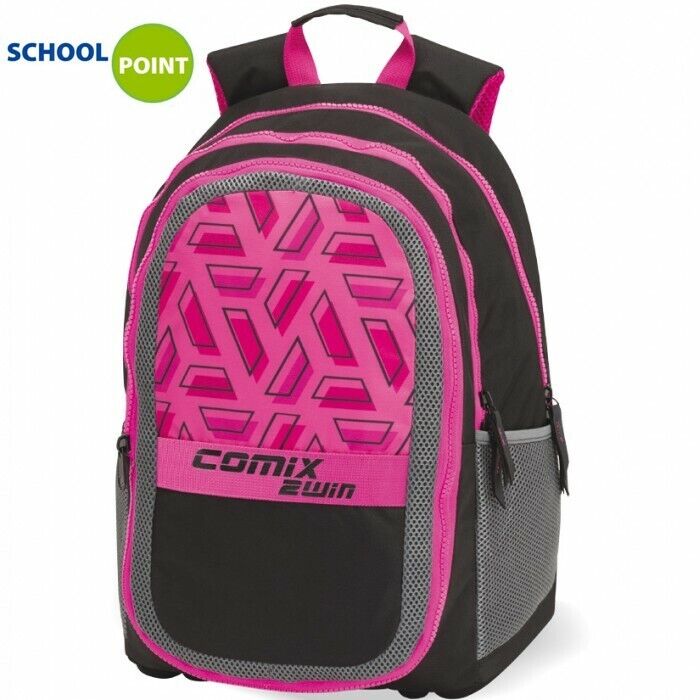ZAINO SCUOLA 3 SCOMPARTI DOUBLE FACE 2WIN COMIX ROSA - immagine 2
