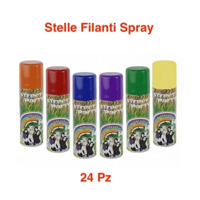 24 PZ Stelle Filanti Spray colori assortiti 83 ml
