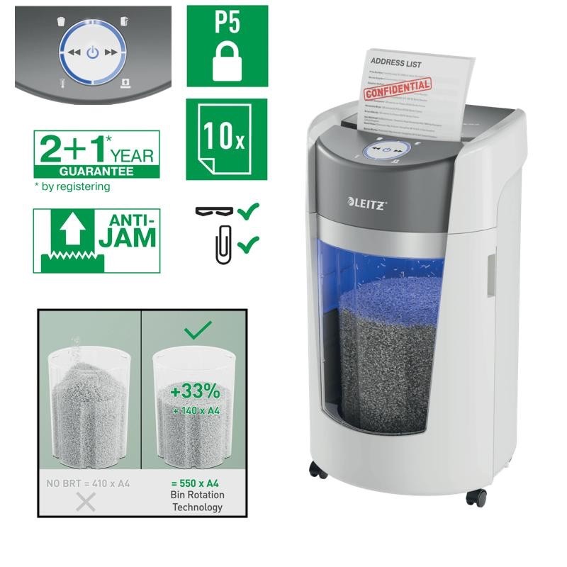 Distruggidocumenti Leitz IQ OptiMax 550 P5 Office 83600000 - immagine 2