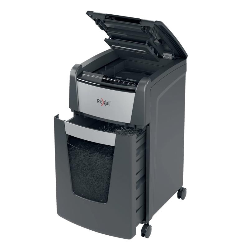 Rexel Distruggidocumenti automatico Optimum AutoFeed+ 300X taglio a frammenti - immagine 2