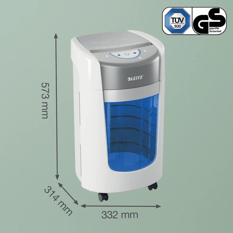 Distruggidocumenti Leitz IQ OptiMax 225 P5 15L Home Office Grigio/Bianco - immagine 5