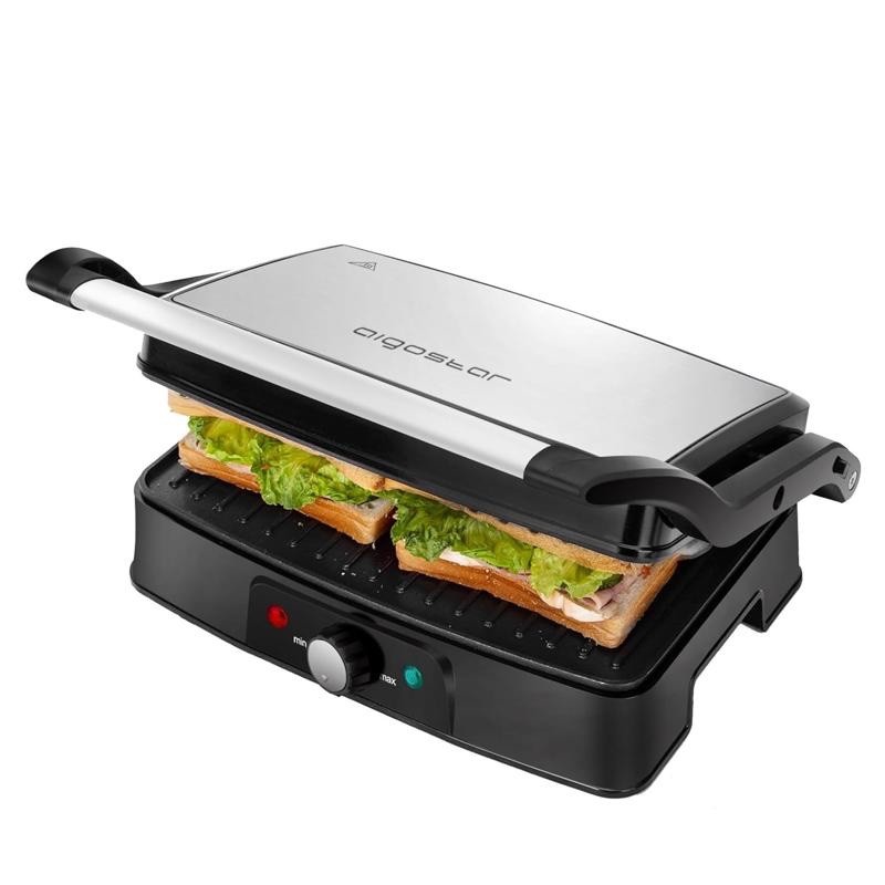 GRIGLIA BISTECCHIERA ELETTRICA ANTIADERENTE 1500W APERTURA 180? AIGOSTAR