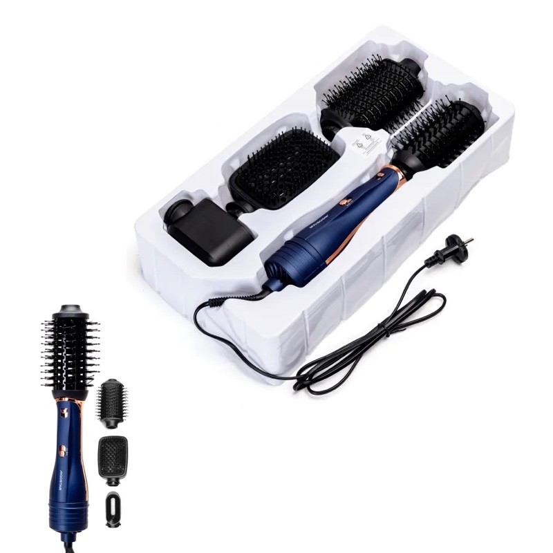 Kit Spazzole Aria Calda 1200W Aigostar 3 in 1 Styling Professionale Blu Oro - immagine 4
