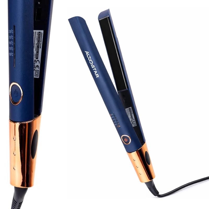 Piastra per Capelli 55W Aigostar 2 in 1 Lisciante Arricciante 5 Temperature Blu - immagine 4