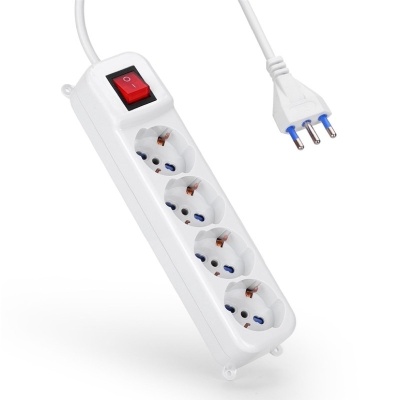 Multipresa Aigostar a 4 vie con interruttore 16A 1,5m 3G1.0mm? bianca