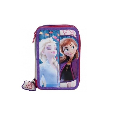Astuccio Frozen 3 Zip Completo con 3 Scomparti Giochi Preziosi