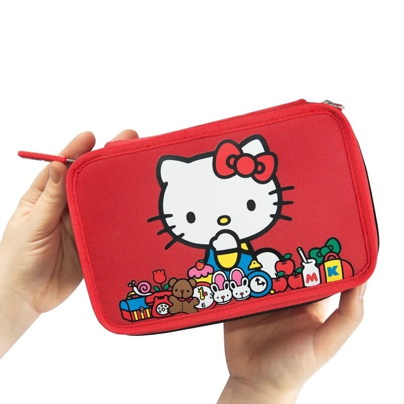Astuccio Hello kitty Rosso 3 Zip By Panini
