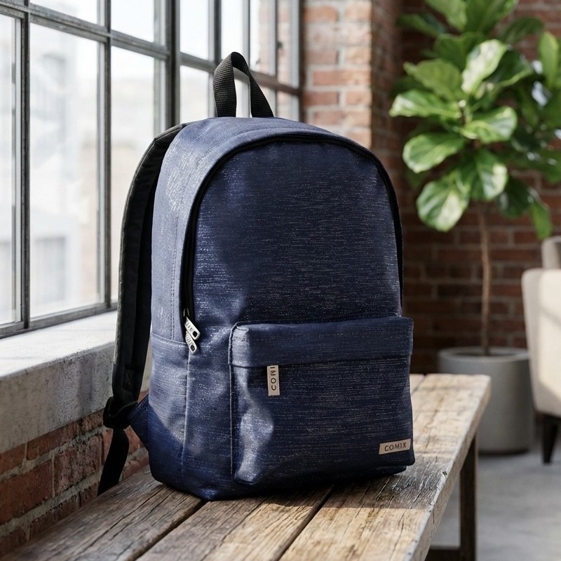 Zaino Mini Americanino Comix Lurex Tessuto glitterato blu