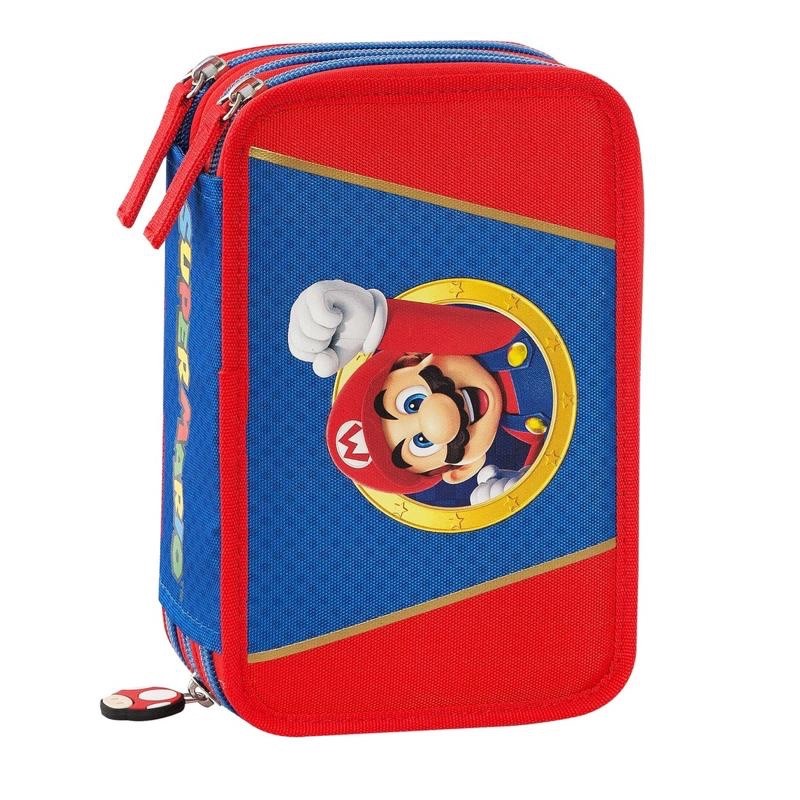 Astuccio Scuola 3 zip Super Mario Blu - immagine 2