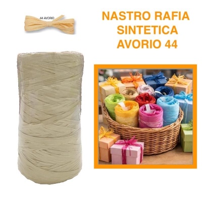 ROTOLO NASTRO RAFIA 200 mt AVORIO 44  BOLIS
