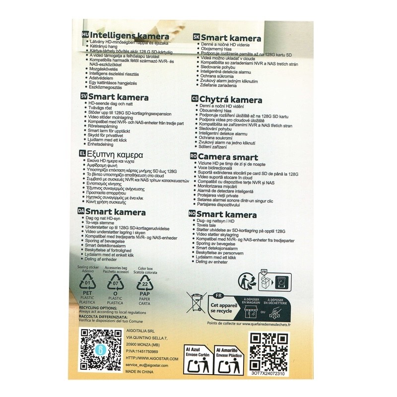 Telecamera di sorveglianza Aigostar Smart WiFi Full HD 1080p 360? motorizzata - immagine 5