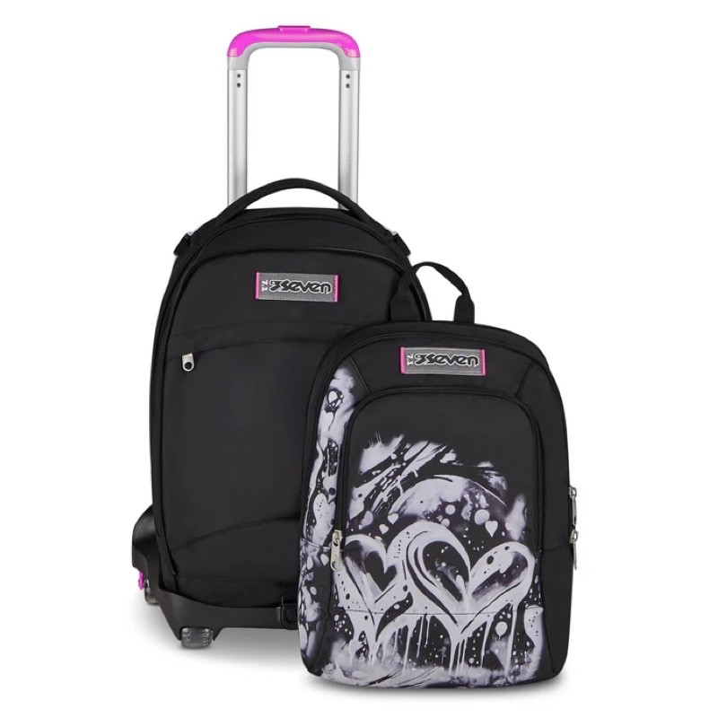 ZAINO TROLLEY JACK SEVEN 8 RUOTE DETACH PLUMPY LINE GIRL - immagine 2