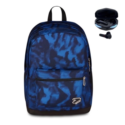 ZAINO SEVEN THE DOUBLE PRO XXL CON EARPHONES WIRELESS BLUE CLOUD