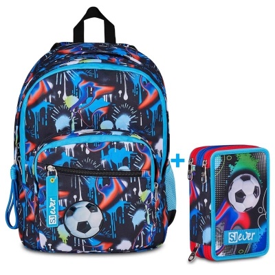 Zaino Scuola SJ Seven Gang Ever Fluid Game Doppio Scomparto + Astuccio 3 Zip