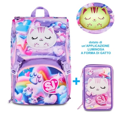 ZAINO ESTENSIBILE SEVEN SJ GANG BIG GLOWCAT + ASTUCCIO 3 ZIP