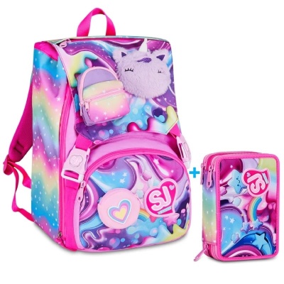 ZAINO ESTENSIBILE BIG SEVEN SJ GANG SOFT POUCH GIRL + ASTUCCIO 3 ZIP