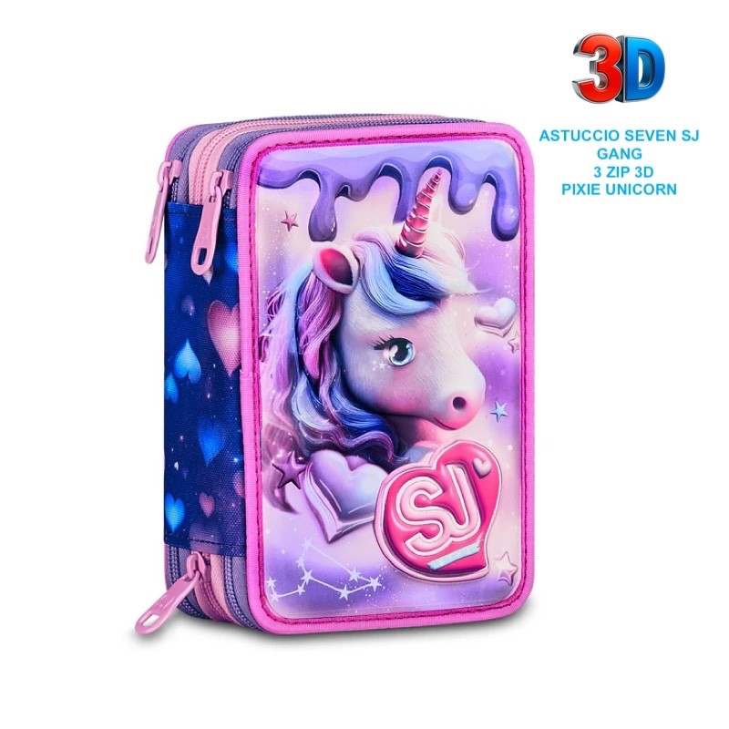 ASTUCCIO SEVEN SJ GANG 3 ZIP 3D PIXIE UNICORN