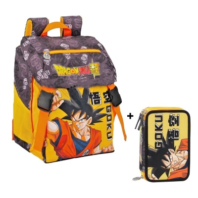 Zaino Scuola Estensibile Dragon Ball + Astuccio 3 zip