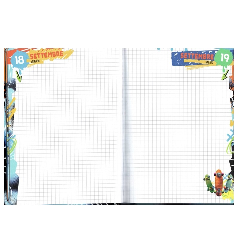 DIARIO SEVEN SJ GANG JOYFUL PINS TUTTOTONDO DATATO 2026/2027 - immagine 2