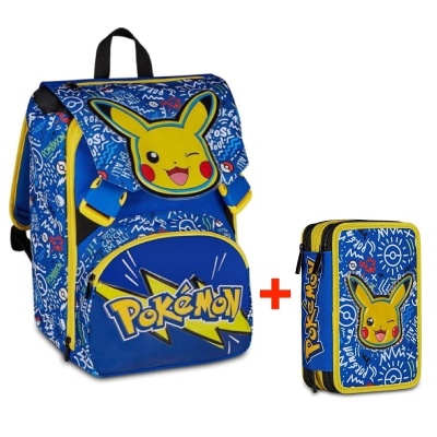 Zaino estensibile Seven Pokemon I Choose You + Astuccio 3 Zip