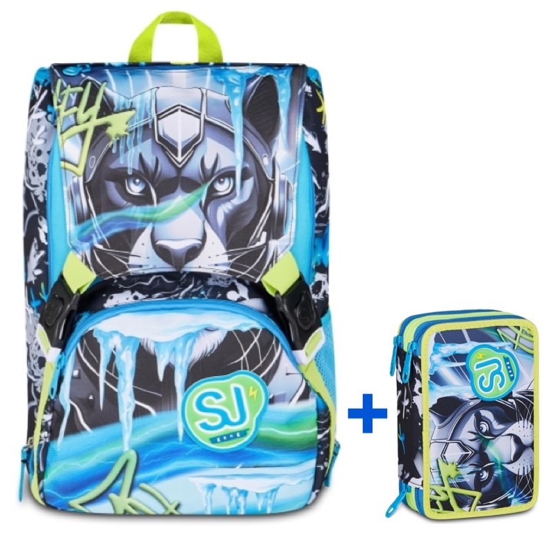 ZAINI ESTENSIBILE SEVEN SJ GANG SJ GANG GLACE PANTHER BOY + ASTUCCIO 3 ZIP