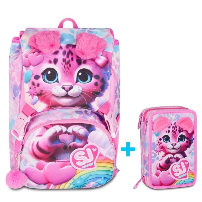 ZAINO SEVEN SJ GANG ESTENSIBILE BIG HEART BUDDY GIRL + ASTUCCIO 3 ZIP