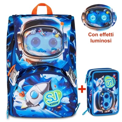 ZAINO ESTENSIBILE SEVEN SJ GANG BIG SPACE LED BOY + ASTUCCIO 3 ZIP