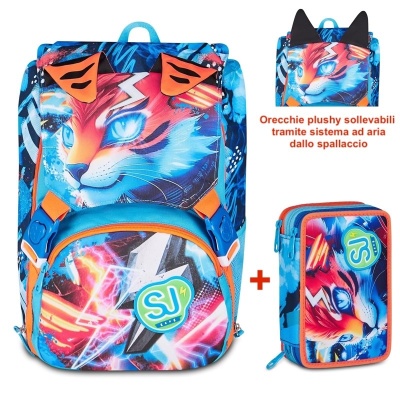 ZAINO ESTENSIBILE SEVEN SJ GANG BIG SPEED ANIMAL BOY  + ASTUCCIO 3 ZIP