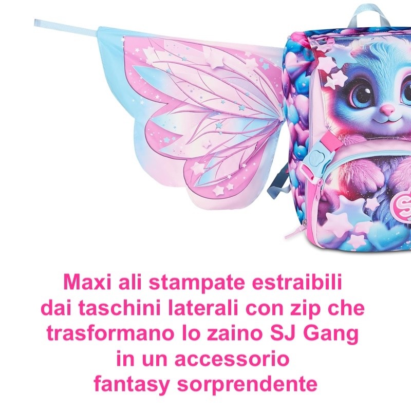 ZAINO ESTENSIBILE SEVEN SJ GANG BIG MAGICAL FANTASY GIRL + ASTUCCIO 3 ZIP - immagine 2