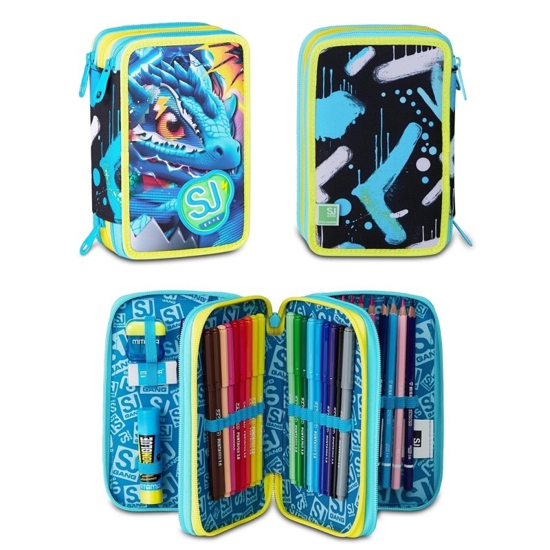 ZAINO ESTENSIBILE SEVEN SJ GANG BIG METAL DRAGON BOY + ASTUCCIO 3 ZIP - immagine 4