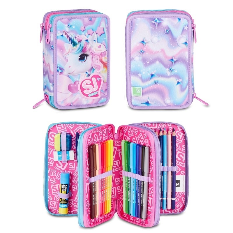ZAINO ESTENSIBILE SEVEN SJ GANG BIG LED UNICORN GIRL + ASTUCCIO 3 ZIP - immagine 4