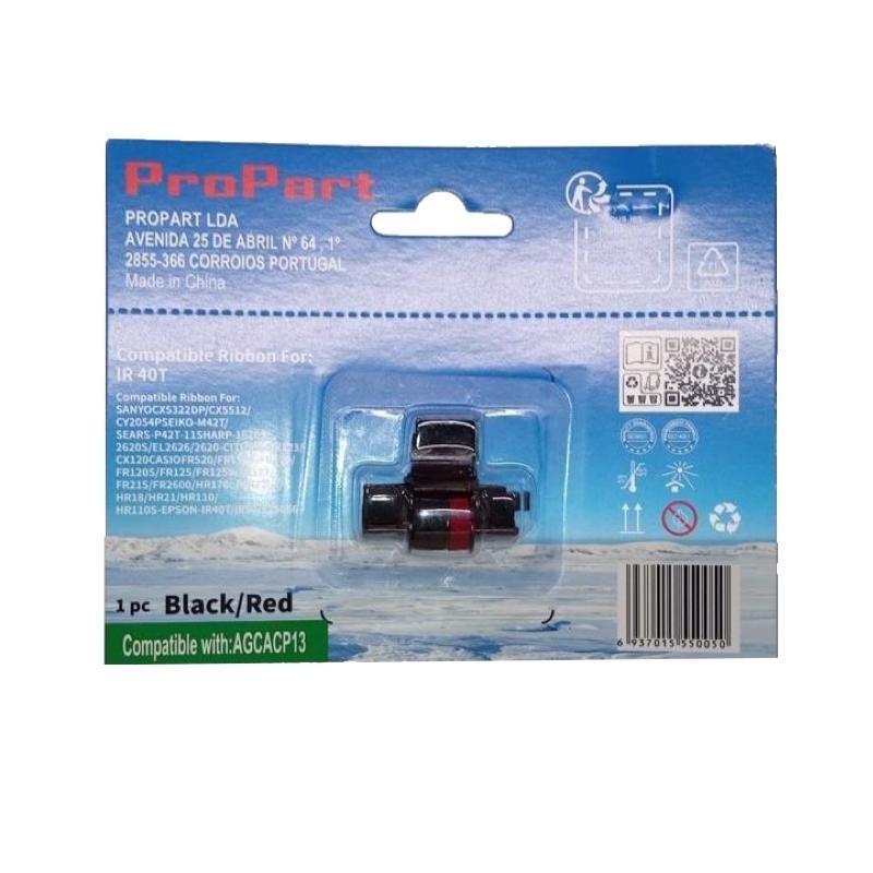 IR 40T INK ROLLER COMPATIBILE TAMPONCINO PER CALCOLATRICE NERO ROSSO - immagine 2