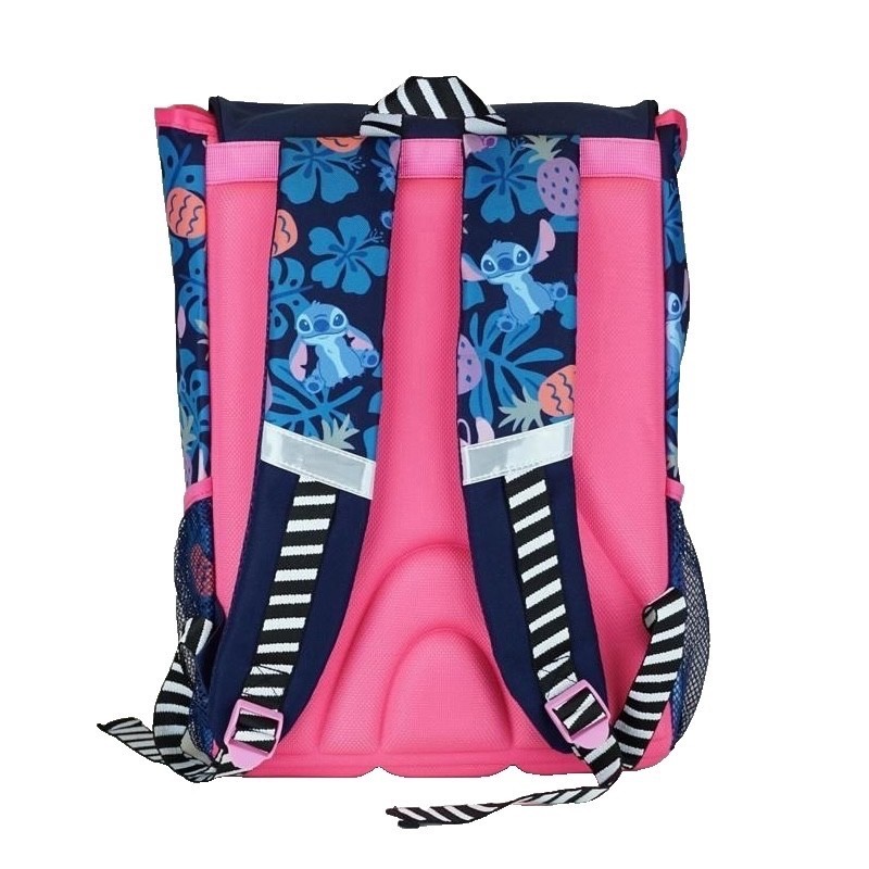 Zaino Estensibile Stitch Disney Blu con Patch Peluche + Astuccio 3 Zip - immagine 2