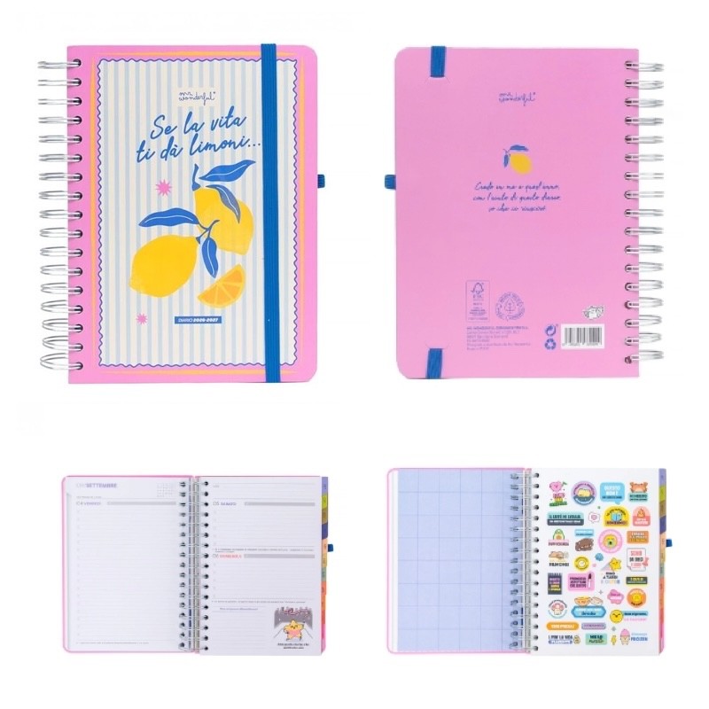 Diario Agenda Scuola Mr. Wonderful 2026/27 Giornaliero Se la vita ti d? limoni? - immagine 2