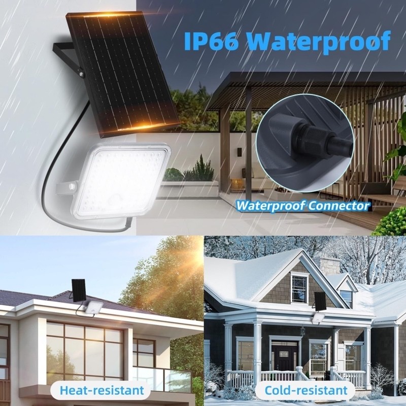 FARO FARETTO SOLARE LED 120W SENSORE MOVIMENTO CREPUSCOLARE TELECOMANDO AIGOSTAR - immagine 3
