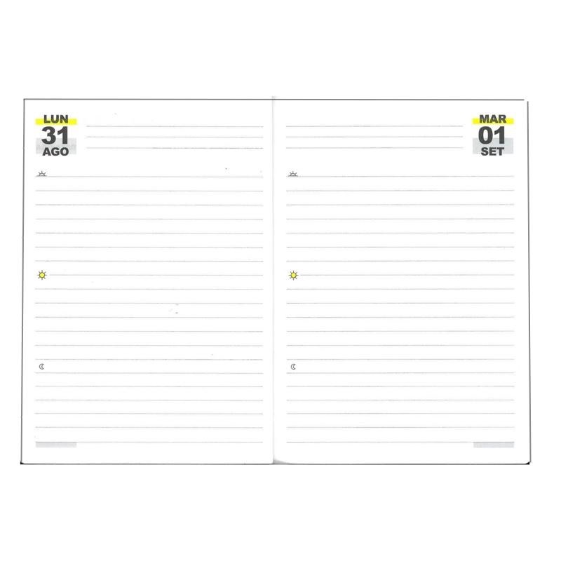 Diario Agenda Smemoranda All Black giornaliera 12 mesi nero con elastico 2026/27 - immagine 2