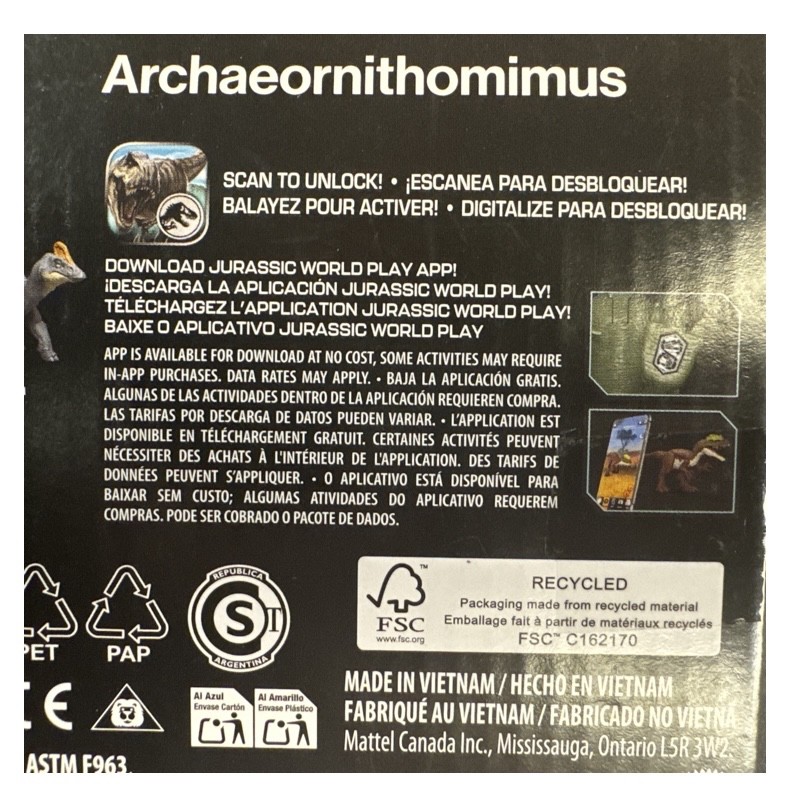 Personaggio rinascita Jurassic World Archaeornithomimus Frenzy Dino - immagine 5