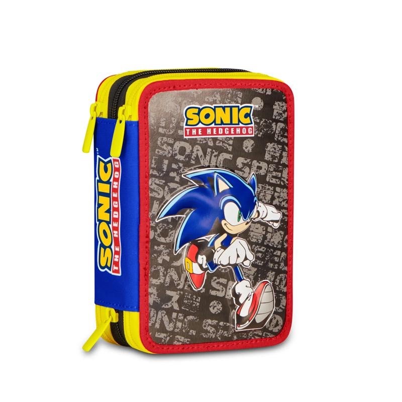 Astuccio 3 Zip Seven Sonic The Hedgehog Speed